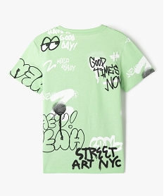 tee-shirt a manches courtes a motifs graffitis garcon vert tee-shirtsE783901_3