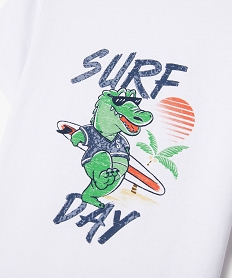 tee-shirt a manches courtes avec motif crocodile garcon blancE784101_2