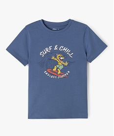 GEMO Tee-shirt manches courtes imprimé patiné garçon Bleu