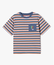 GEMO Tee-shirt manches courtes à rayures multicolores garçon Imprimé