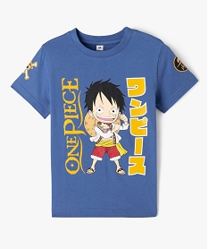 GEMO Tee-shirt manches courtes imprimé Luffy garçon - One Piece Bleu