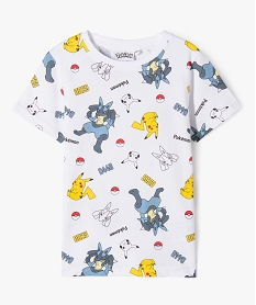 GEMO Tee-shirt à manches courtes avec motifs multicolores garçon - Pokemon Blanc