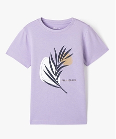 GEMO Tee-shirt à manches courtes avec motif nature garçon violet standard