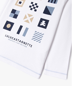 tee-shirt manches longues imprime garcon - lulucastagnette blanc tee-shirtsE787401_2