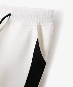 pantalon de jogging avec bandes contrastantes garcon blanc pantalonsE788601_2
