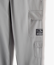pantalon de sport en toile multipoches garcon gris pantalonsE788701_2
