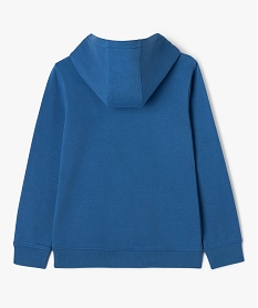 sweat a capuche en molleton imprime garcon bleu sweatsE789901_3
