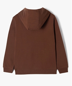 sweat a capuche en molleton imprime garcon brun sweatsE790001_3