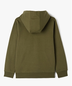 sweat a capuche en molleton imprime garcon vert sweatsE790301_3