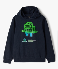 sweat a capuche avec motif jeu video garcon - among us bleu sweatsE790501_1