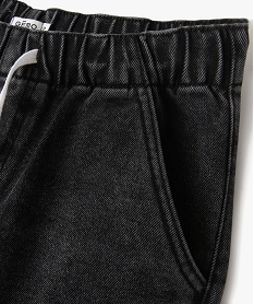 jean coupe straight avec ceinture elastique ajustable garcon noir jeansE792401_2