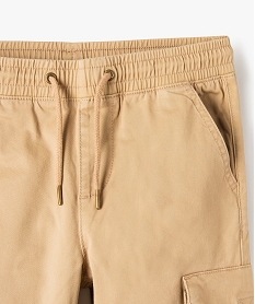pantalon en toile coupe jogger slim garcon beige pantalonsE793201_2