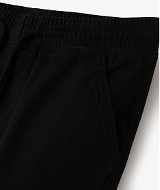 pantalon jogger en toile de coton coupe slim  garcon noir vif pantalonsE793401_2