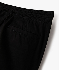 pantalon jogger en toile de coton coupe slim  garcon noir vif pantalonsE793401_3