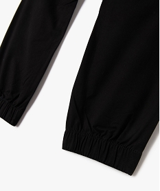 pantalon jogger en toile de coton coupe slim  garcon noir vif pantalonsE793401_4