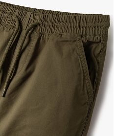 pantalon jogger en toile de coton garcon vert pantalonsE793501_2