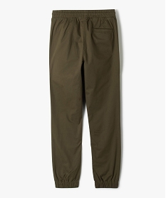 pantalon jogger en toile de coton garcon vert pantalonsE793501_4