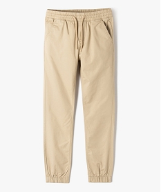 GEMO Pantalon jogger en toile de coton coupe slim  garçon beige standard