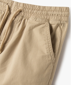 pantalon jogger en toile de coton garcon beige pantalonsE793601_3