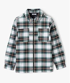 GEMO Sur-chemise à carreaux fermeture zippée garçon blanc vif