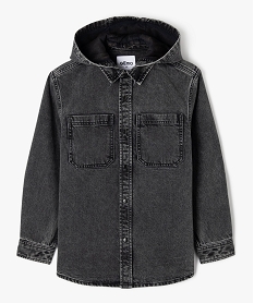 GEMO Chemise en jean avec capuche amovible garçon noir standard