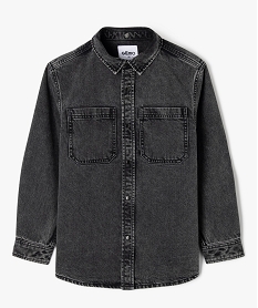 chemise en jean avec capuche amovible garcon noir chemisesE796501_2