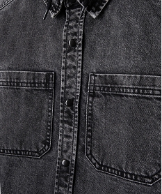 chemise en jean avec capuche amovible garcon noir chemisesE796501_3