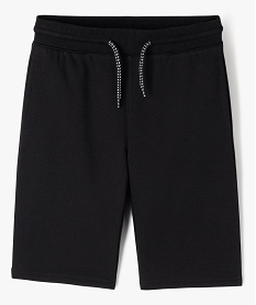 GEMO Bermuda en jersey molletonné et taille élastiquée garçon noir standard