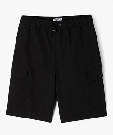 GEMO Bermuda en toile coupe large avec poches à rabat garçon noir vif