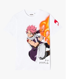 GEMO Tee-shirt manches courtes imprimé Natsu Dragnir garçon - Fairy Tail Blanc