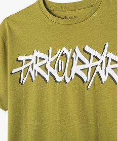 tee-shirt a manches courtes inscriptions skate garcon vert tee-shirtsE801201_2