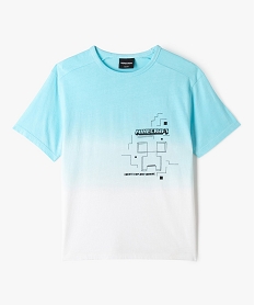 GEMO Tee-shirt manches courtes imprimé dos garçon - Minecraft Bleu