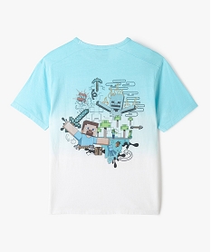 tee-shirt manches courtes imprime dos garcon - minecraft bleu tee-shirtsE801501_3