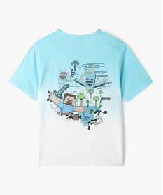 tee-shirt manches courtes imprime dos garcon - minecraft bleu tee-shirtsE801501_4