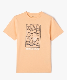 GEMO Tee-shirt manches courtes imprimé skate garçon Orange
