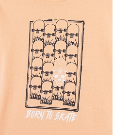 tee-shirt manches courtes imprime skate garcon orange tee-shirtsE802401_2