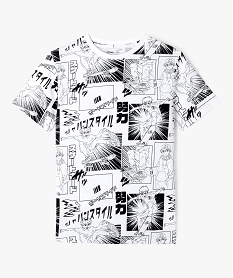 tee-shirt manches courtes imprime skate garcon blancE802601_1