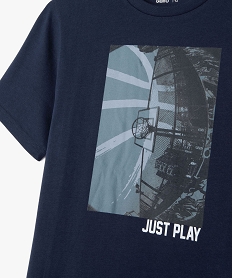 tee-shirt manches courtes imprime skate garcon bleuE802701_2