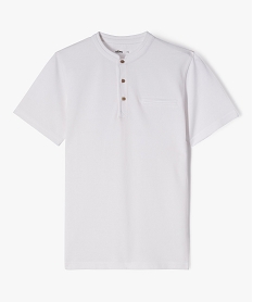 GEMO Polo à manches courtes et col mao garçon blanc standard