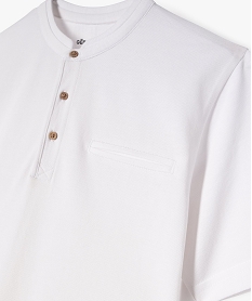 polo a manches courtes et col mao garcon blanc tee-shirtsE804101_2