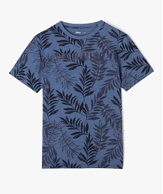 GEMO Tee-shirt manches courtes à motif feuillage garçon Bleu