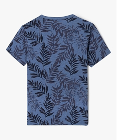 tee-shirt manches courtes a motif feuillage garcon bleuE804301_3