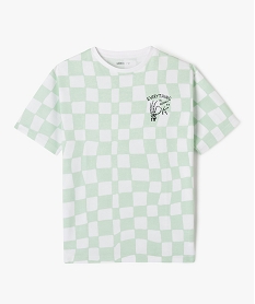 tee-shirt a manches courtes a carreaux garcon vert tee-shirtsE804801_1