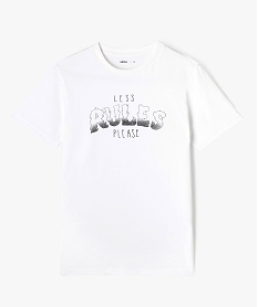 tee-shirt manches courtes a message garcon blanc tee-shirtsE804901_1