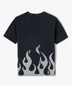 tee-shirt manches courtes tie-and-dye imprime flamme garcon noir tee-shirtsE805001_3