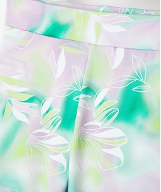 leggings long a motifs fleuris effet tie and dye fille multicoloreE805901_2