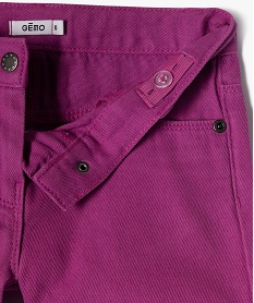 short en jean colore avec finition dentelle fille violet shortsE809101_2