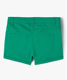 short en coton stretch avec revers fille vert shortsE809501_3