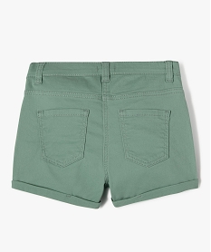 short en coton stretch avec revers fille vert shortsE809601_3