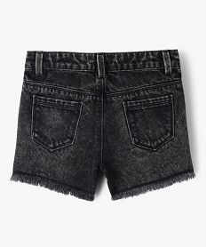 short en jean delave a franges fille noir standard shortsE810101_3